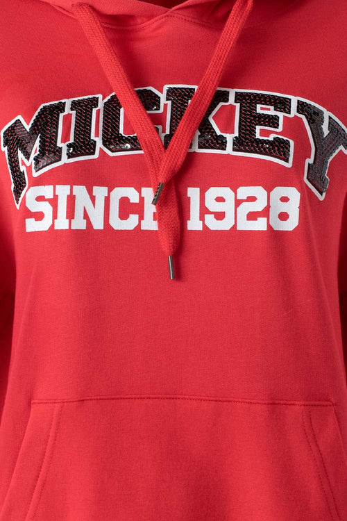 Card slide image -  BUZO DE MICKEY MOUSE CERRADO ROJO PARA MUJER