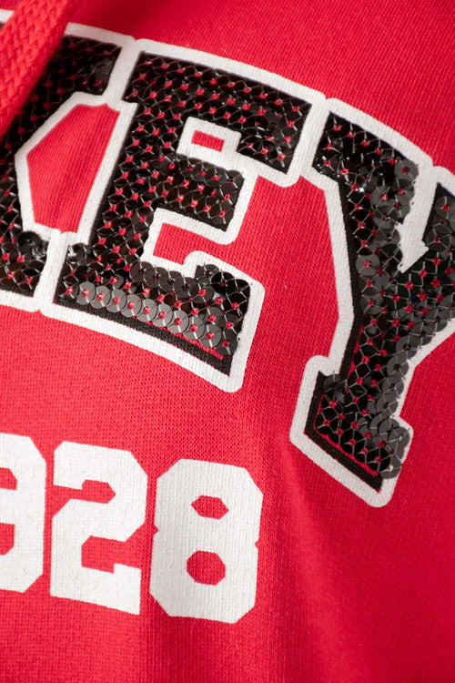 Card slide image -  BUZO DE MICKEY MOUSE CERRADO ROJO PARA MUJER